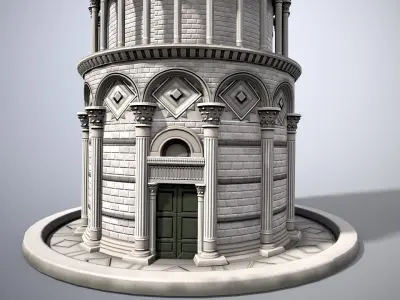 Tower Of Pisa Low-poly 3D model