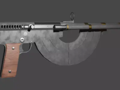 Prototype RSC Ribeyrolles SMG M1919 3D model