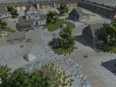 Fortress Constructor Low-poly 3D model