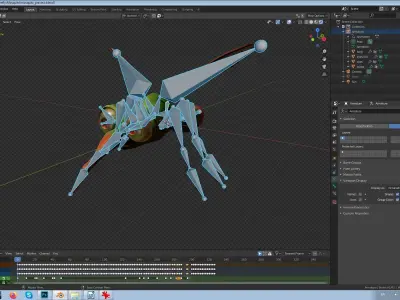 mosquito with big eyes Low-poly 3D model