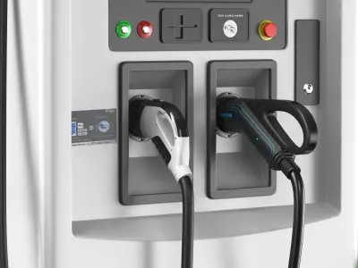 Detailed Electric Car Charger Station 3D model