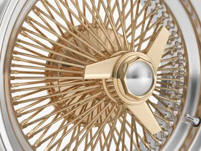 100 Spoke Wire Wheel Rim 3D model