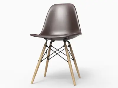 Eames Plastic Side Chair DSW Chocolate 3D model