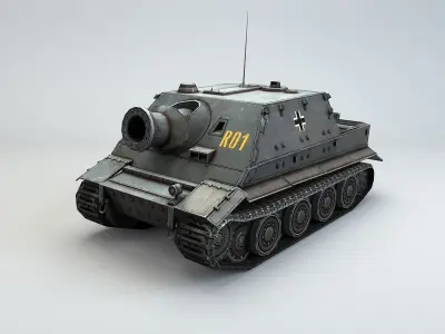 Low Poly Sturmtiger ww2 german heavy assault mortar Low-poly 3D model