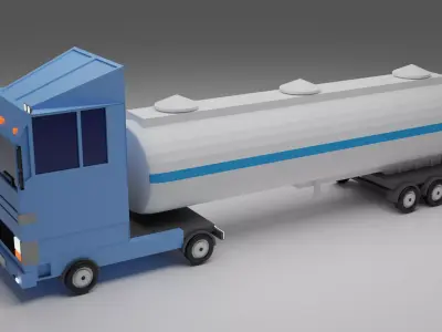 Truck Low-poly tanker 3D model