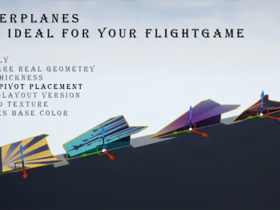 Paper plane - Package Low-poly 3D model