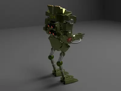 Sci-fi Metallic Robot 3D model
