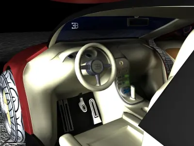 Bugatti Veyron 3D model with interior Free low-poly 3D model