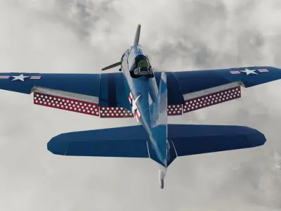 Douglas SBD Dauntless - WW2 Plane Low-poly 3D model