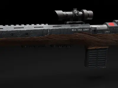 m14sniper rifle Free low-poly 3D model
