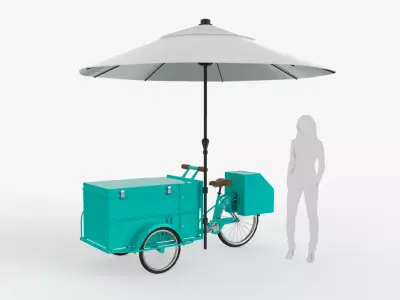Retro Ice Cream Tricycle 3D model