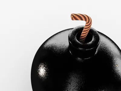  A Bomb with a wick Free low-poly 3D model