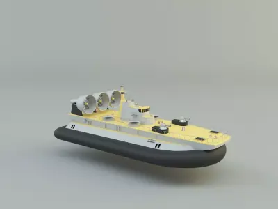 zubr russian hovercraft armed vehicle 3D model