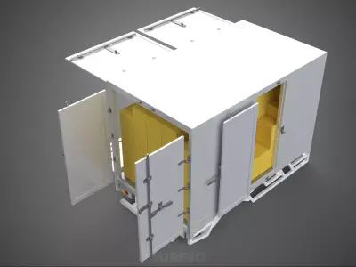 BOX TRUCK PICKUP LORRY CARGO FREIGHT CUBE VAN BOXES DELIVERY CAR 3D model