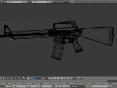 M-16 low-po Low-poly 3D model