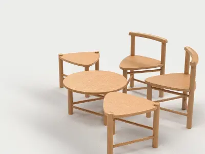 Furniture set 01 Low-poly 3D model