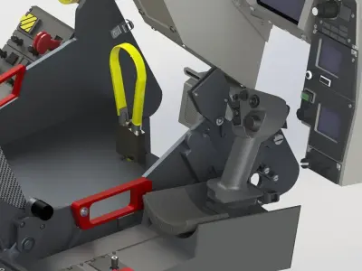 Dassault Rafale complete cockpit Mk16F seat 3D print model