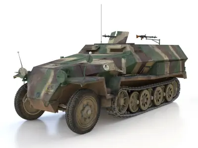 SDKFZ 251 - Ausf C - Half-track - PGLR901 3D model