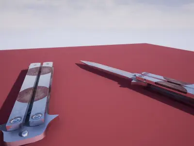 Butterfly knife low-poly 3d model Free low-poly 3D model