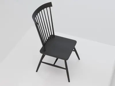 black wooden chair Free 3D model
