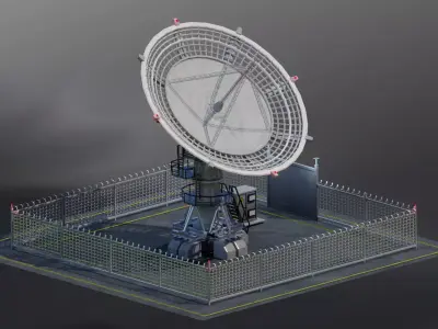 Radio telescope Free low-poly 3D model