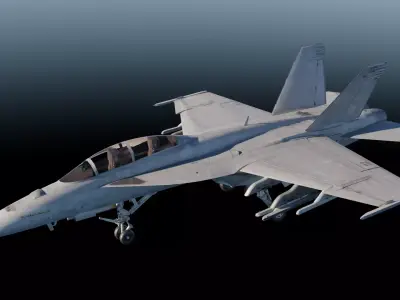 F-18 Super Hornet Fighter Jet Low-poly 3D model