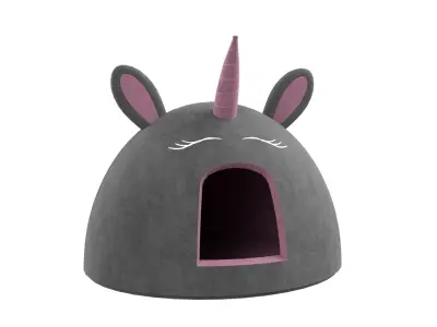 Unicorn Meow Hut Cat Hut Cat Tent Cozy Black 3D model