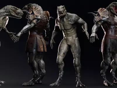 Theropod Rex Man - Maya Fbx Projects Low-poly 3D model