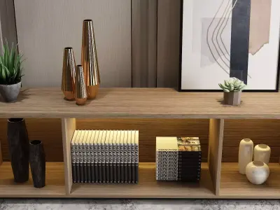 Sideboard with Decorations Free 3D model