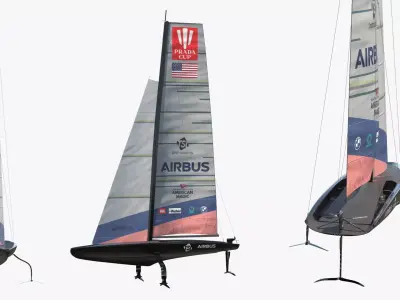 AC75 Hydrofoil Sailboat Airbus Edition 3D model