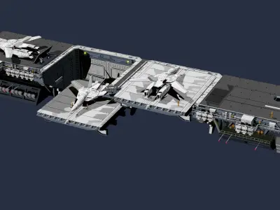 Set5 - Macross SDF1 Prometheus Hangar complete set 3D print model