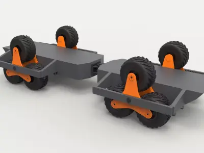 Chassis with Terrastar wheel system 3D model