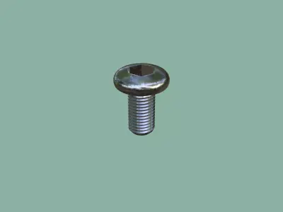Steel Stained M6 Bolt Allen Pan Head 3D Model 3D model