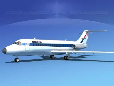 Douglas DC-9-20 United Airlines 1 3D model