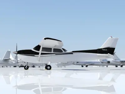 Cessna Skyhawk C172 Static Low Poly   Low-poly 3D model
