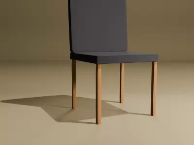 1 mesa e 2 cores de cadeiras Low-poly 3D model