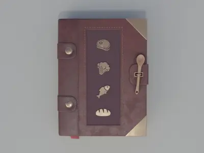CookBook leather book 3D model