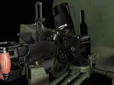 Dshk 1938 Low-poly 3D model