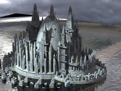 Ancient Ireland Sci-Fi Winter city 3D model