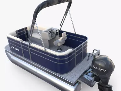 Pontoon Boat v1 3D model