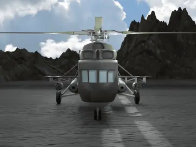 Helicopter-mi-8 pair of propellers Low-poly 3D model