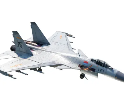 PBR PLAN Shenyang J-15 Flying Shark  Shipborne fighter jets Low-poly 3D model