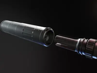 AAC M4 2000 suppressor Low-poly 3D model