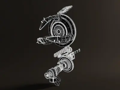 Rigged SCIFI Robot Laser Engraver Mechanical Arm 3D model