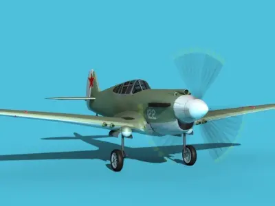 Curtiss P-40B Tomahawk V13 Soviet Union 3D model