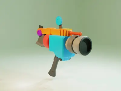 Space Cartoon Gun Low-poly 3D model