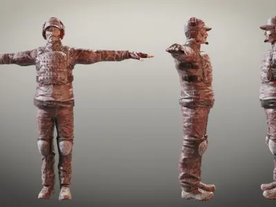 Zombie Military and Police Pack Low-poly 3D model