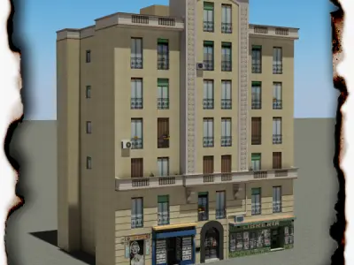 Building Collection 101-104 Low-poly 3D model