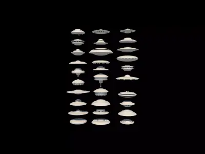 UFO spaceships Low-poly 3D model