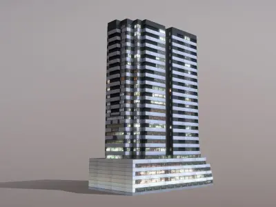 Building Erevan Avnik Low-poly 3D model